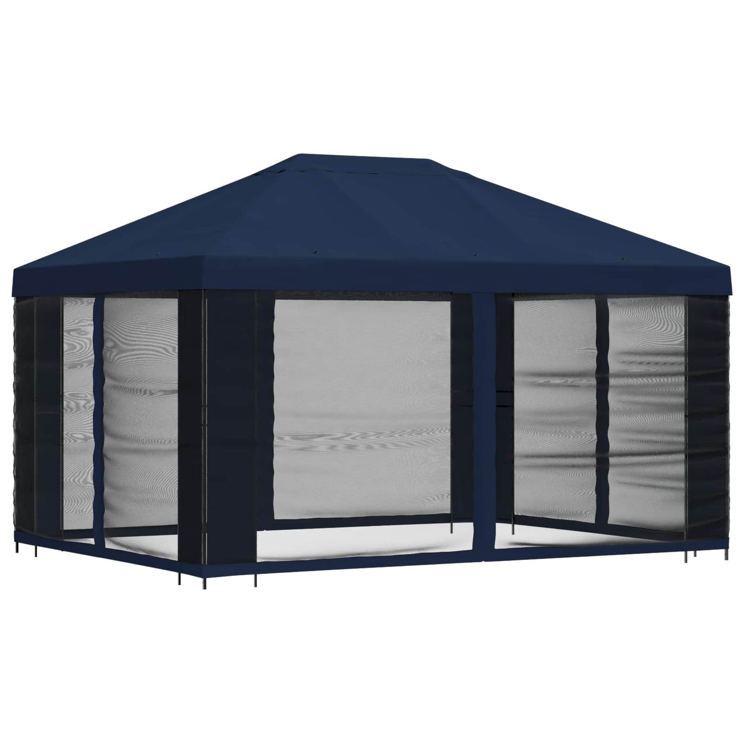 Havelæger med sidevægge 4 × 3 m Blå Polyester og Stål 190 gsm