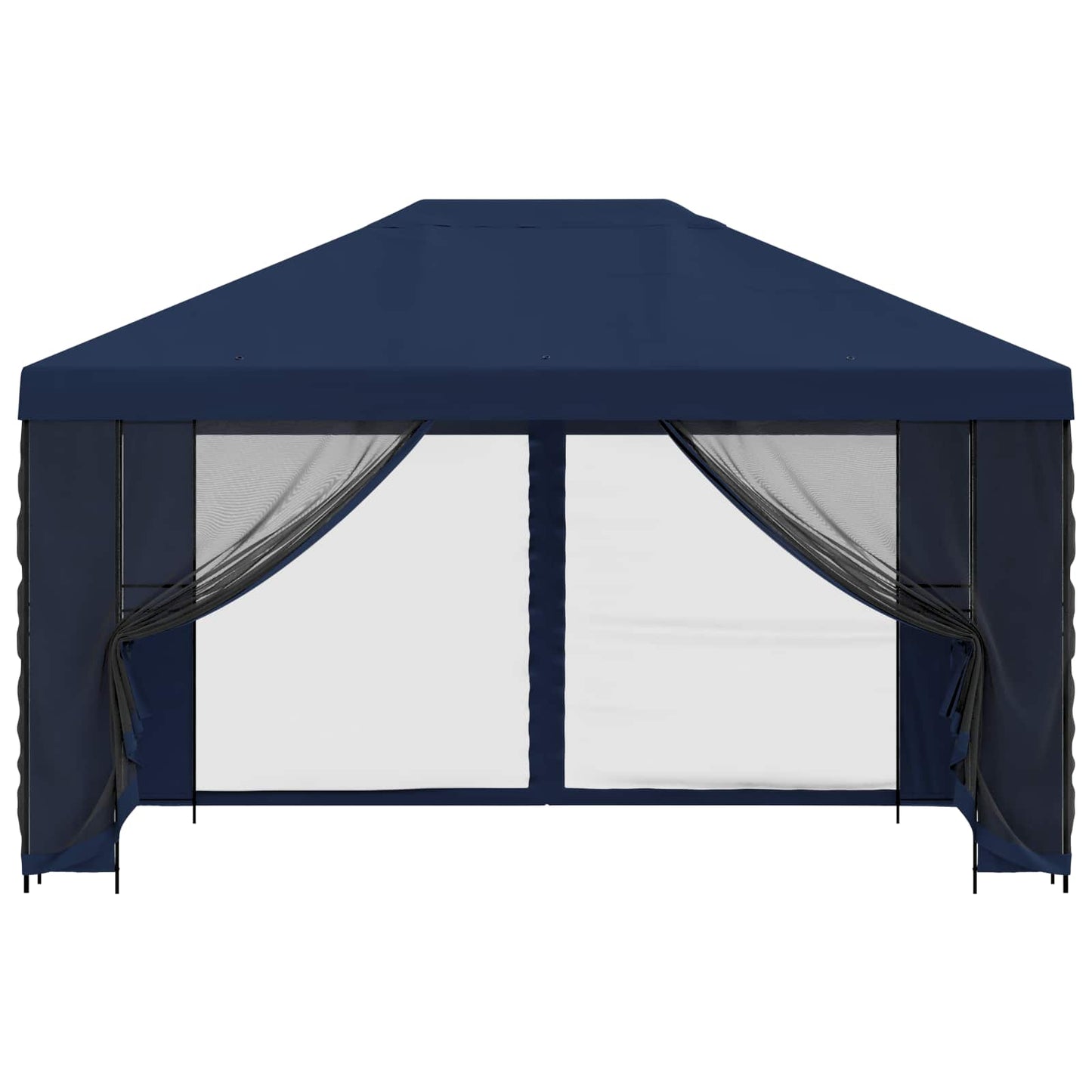 Havelæger med sidevægge 4 × 3 m Blå Polyester og Stål 190 gsm
