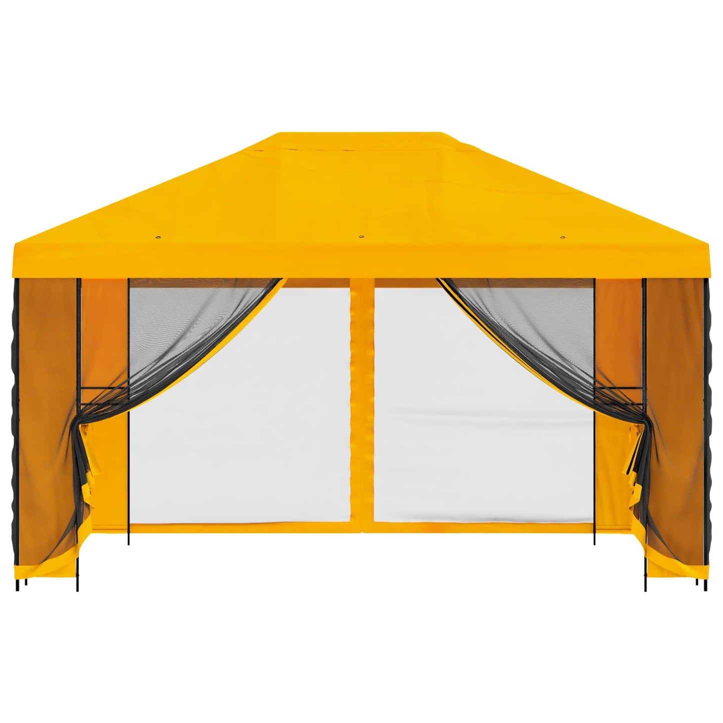 Havelæger med sidevægge 4 × 3 m Gul Polyester og Stål 190 gsm