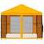 Havelæger med sidevægge 4 × 3 m Gul Polyester og Stål 190 gsm