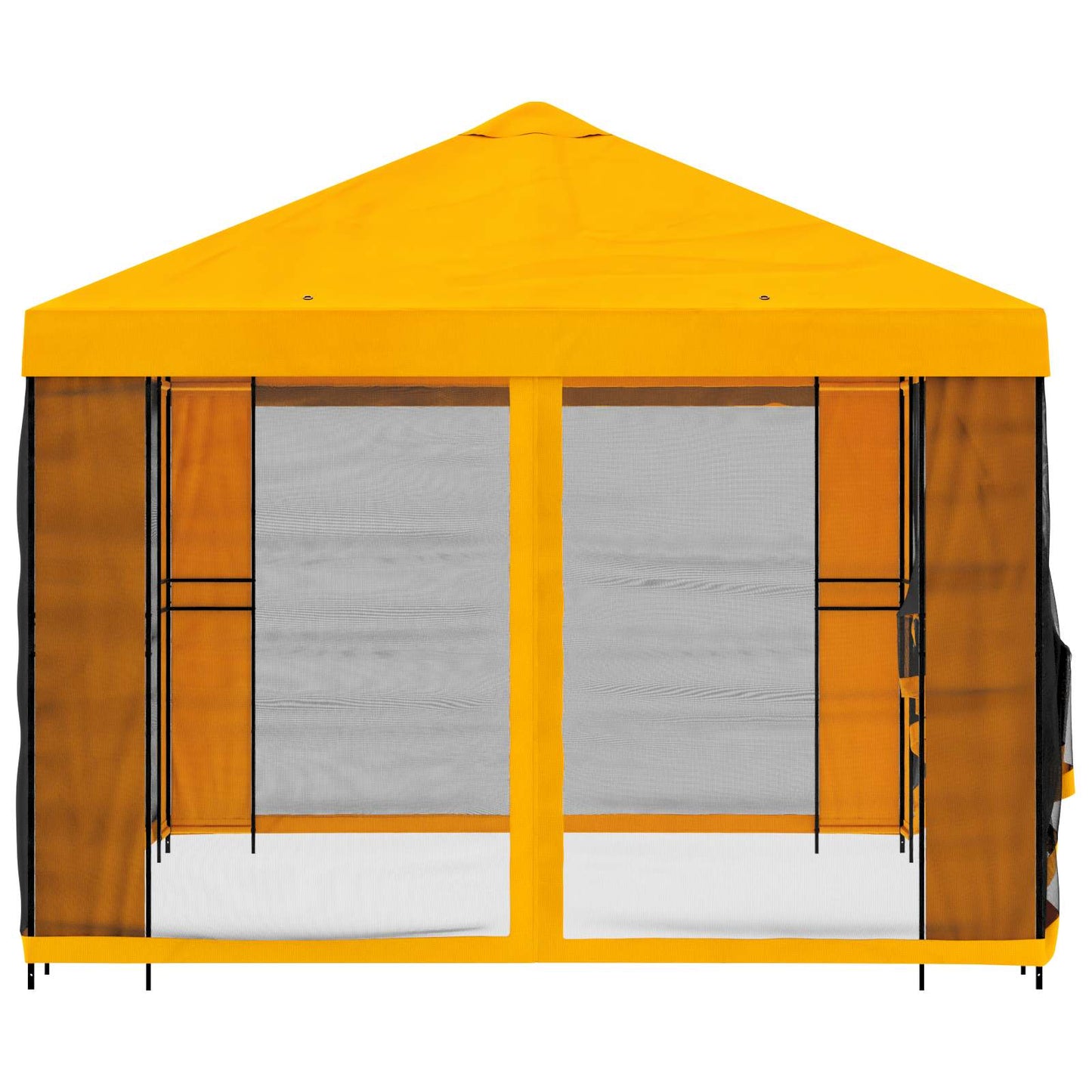 Havelæger med sidevægge 4 × 3 m Gul Polyester og Stål 190 gsm