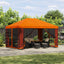 Havelæger med sidevægge 4 × 3 m Orange Polyester og Stål