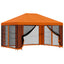 Havelæger med sidevægge 4 × 3 m Orange Polyester og Stål