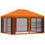 Havelæger med sidevægge 4 × 3 m Orange Polyester og Stål