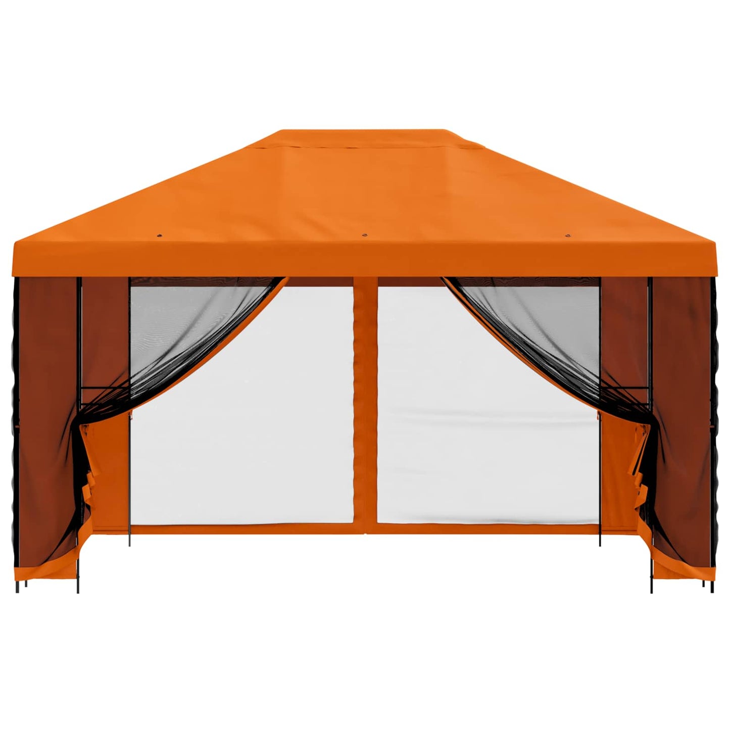 Havelæger med sidevægge 4 × 3 m Orange Polyester og Stål