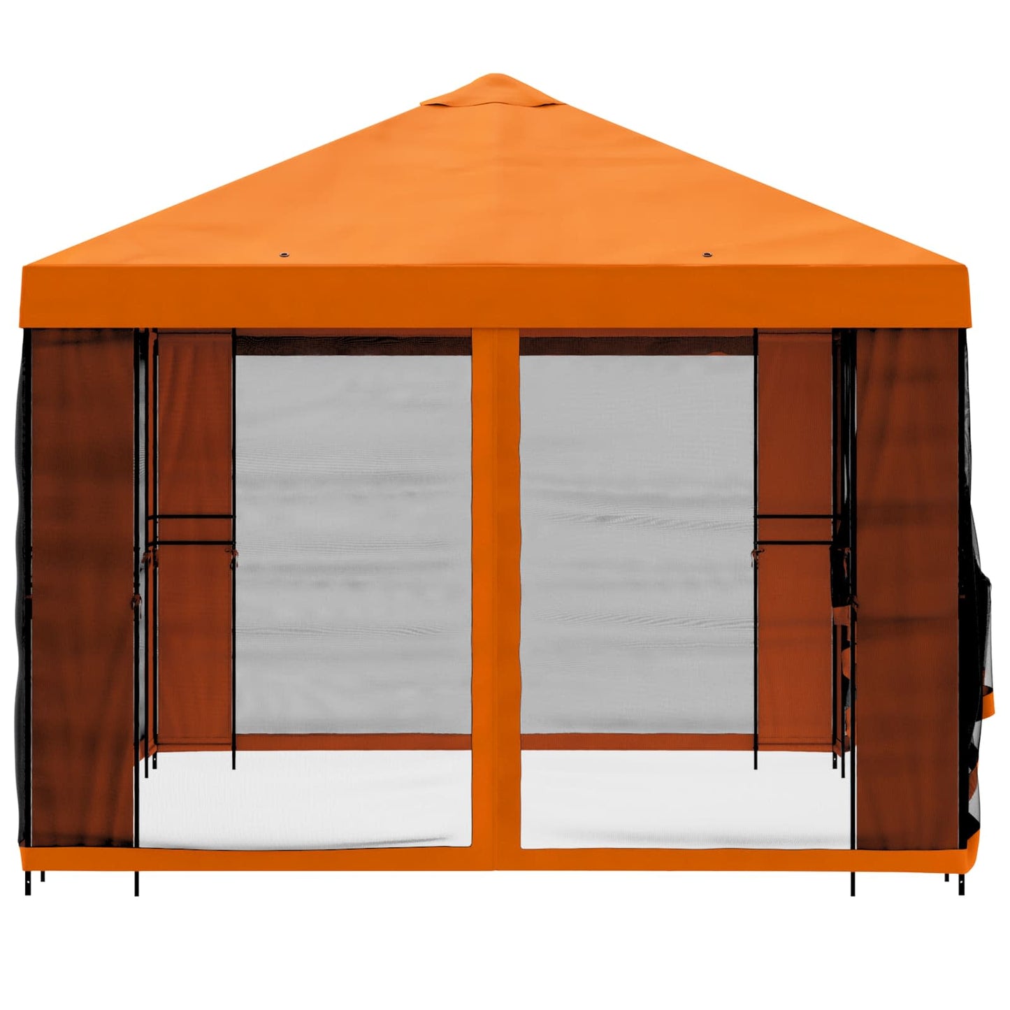 Havelæger med sidevægge 4 × 3 m Orange Polyester og Stål
