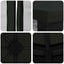 Pavillon med sidetapper 4 × 3 m Sort Polyester og Stål 190 gsm