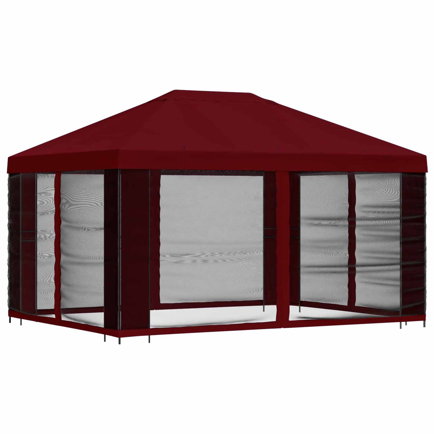 Havelæger med sidevægge 4 × 3 m Bordeaux Polyester og Stål