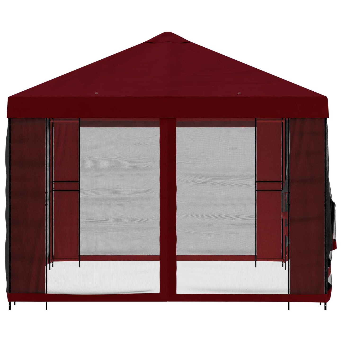 Havelæger med sidevægge 4 × 3 m Bordeaux Polyester og Stål