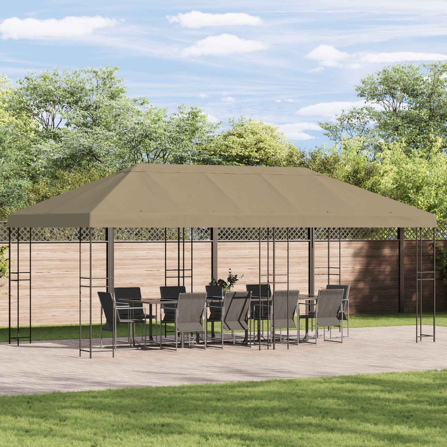 Gazebo Klap Cover 6 x 3 m Beige Polyester 190