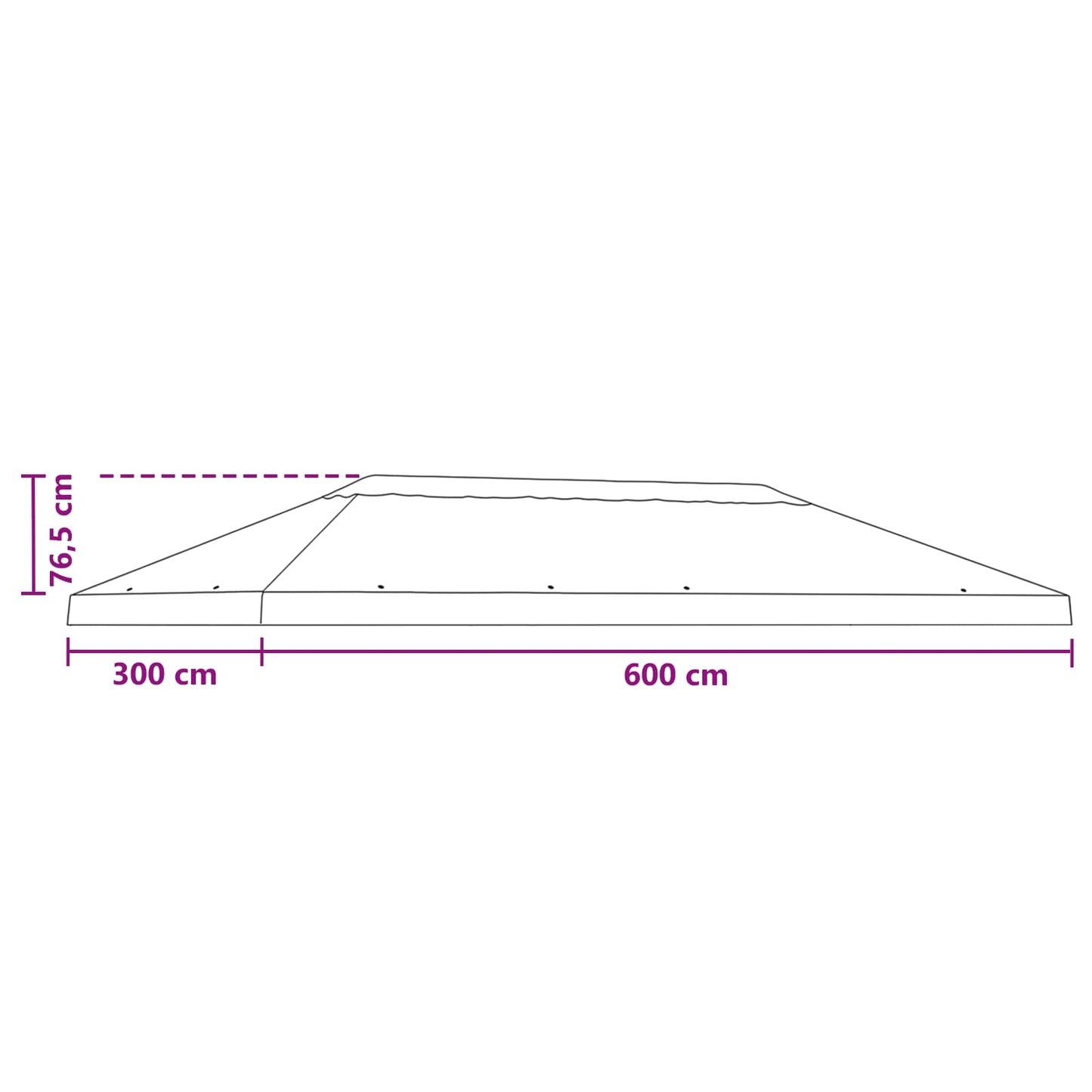 Gazebo Klap Cover 6 x 3 m Terrakotta Polyester 190