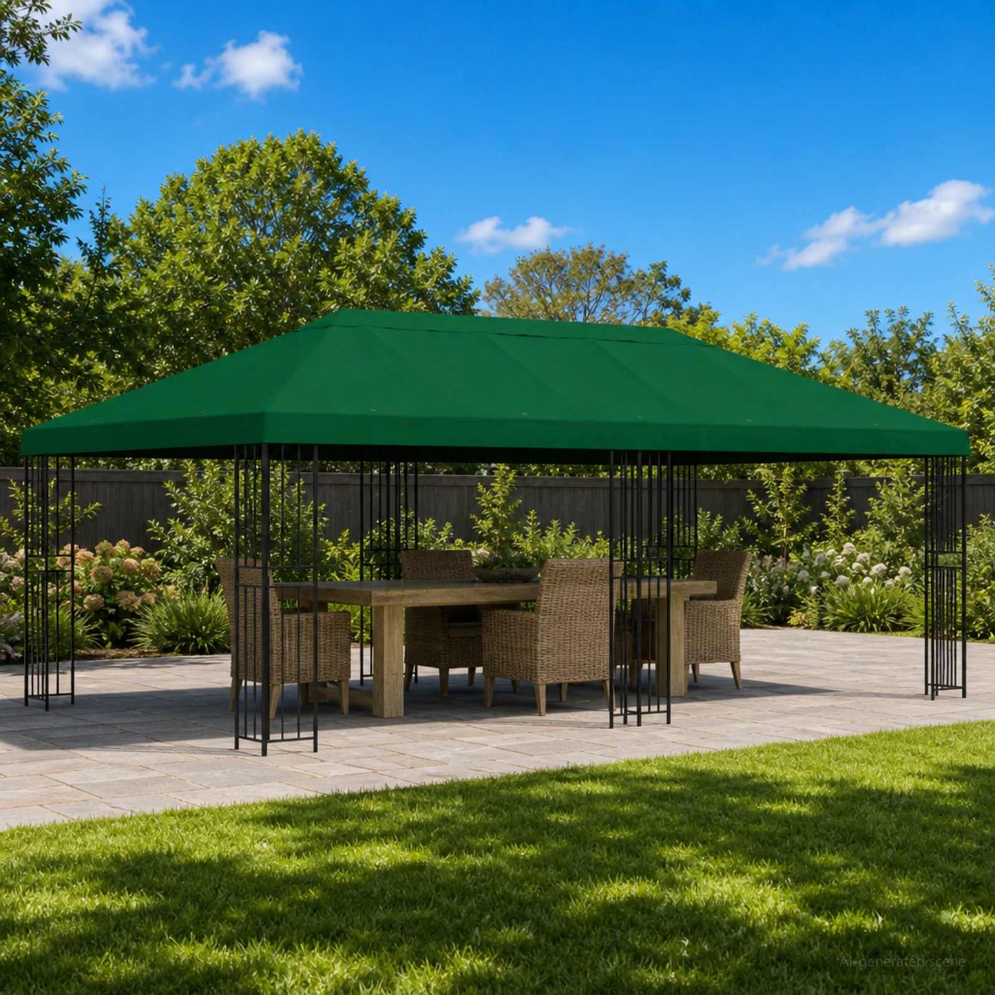 Gazebo Klap Cover 6 x 3 m Grøn Polyester 190