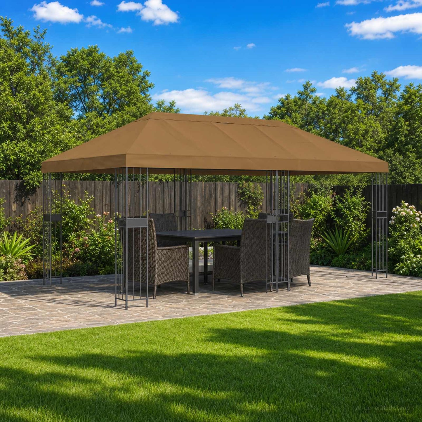 Gazebo Klap Cover 6 x 3 m Gråbrun Polyester 190