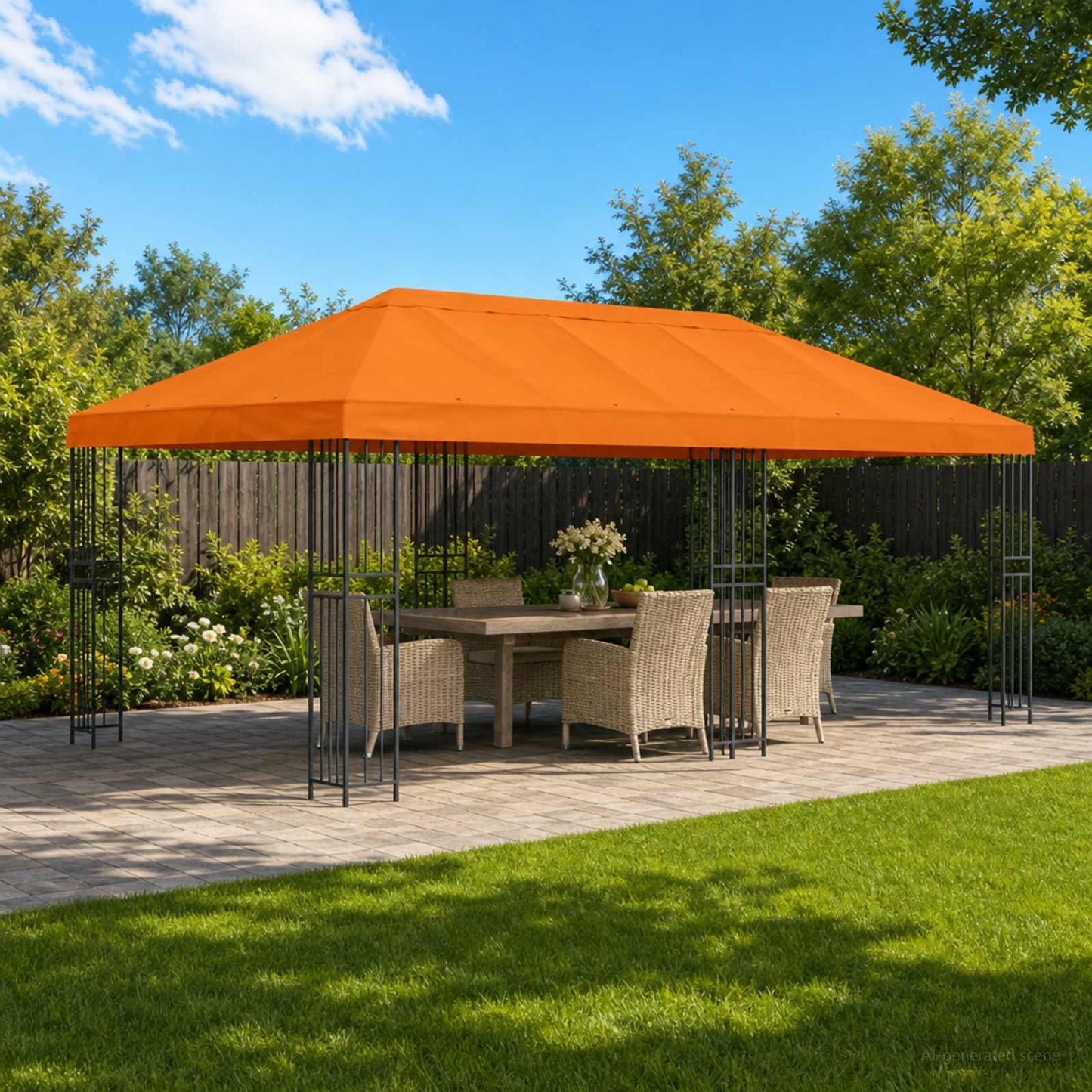 Gazebo Klap Cover 6 x 3 m Orange Polyester 190