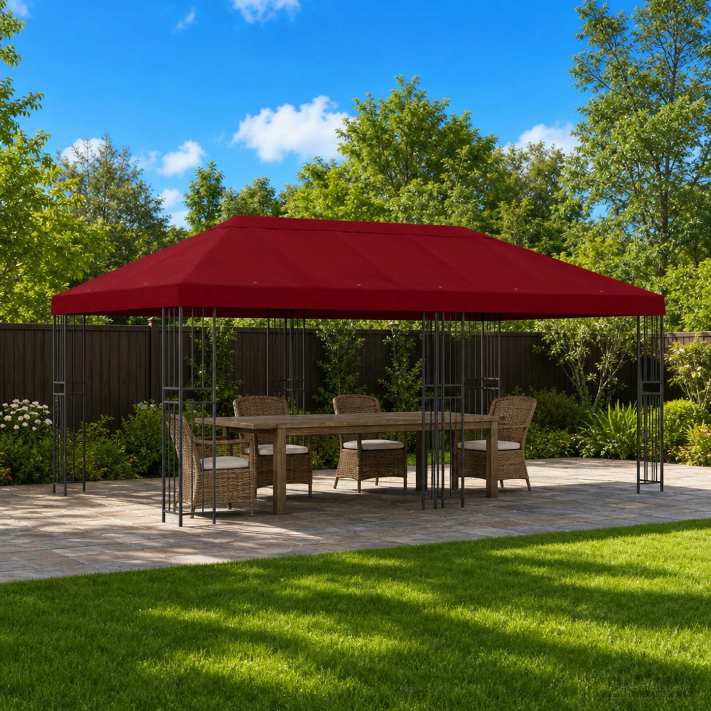 Gazebo Klap Cover 6 x 3 m Bordeaux Polyester 190