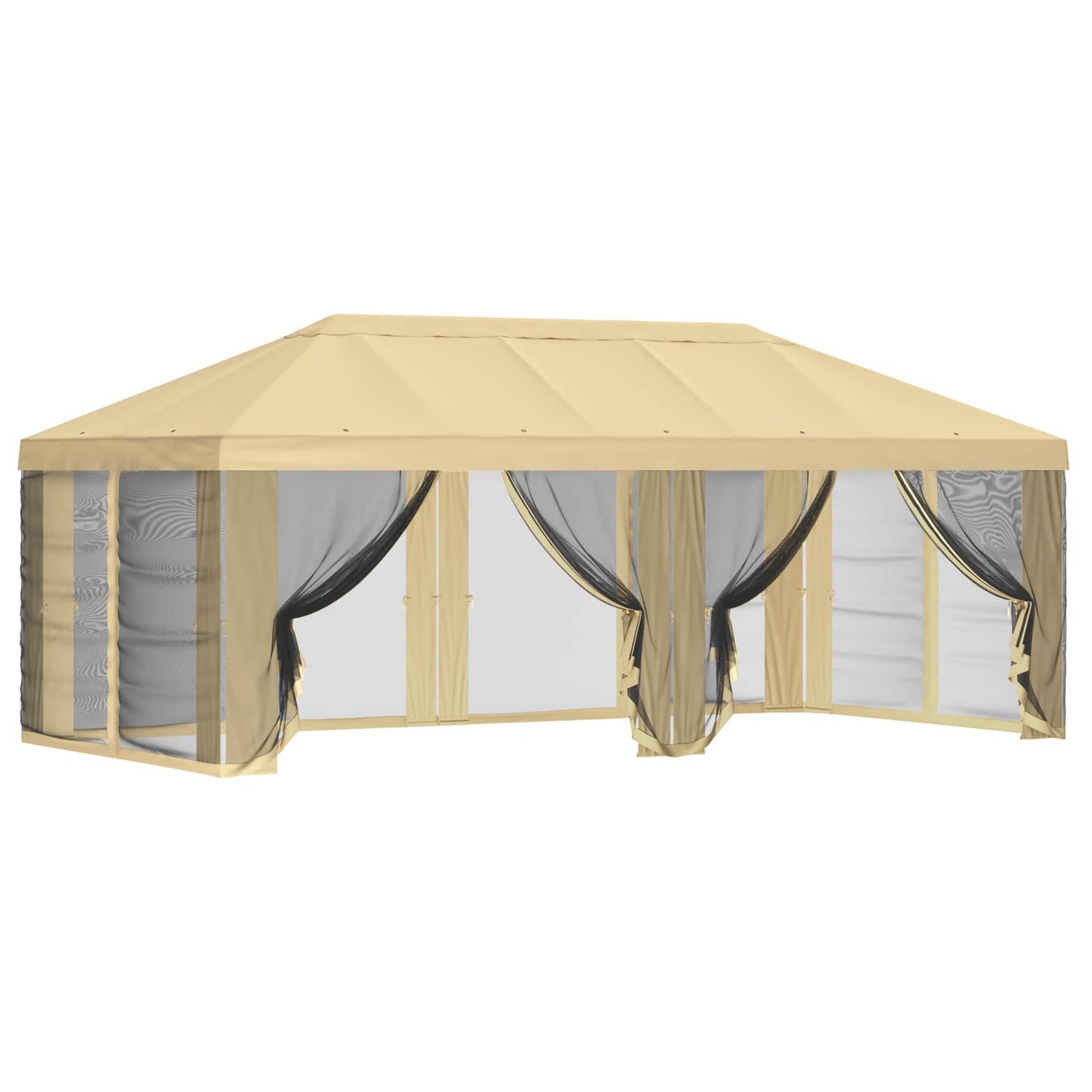 Gazebo Cover med sidevægge 6 x 3 m Cremefarvet Polyester 190