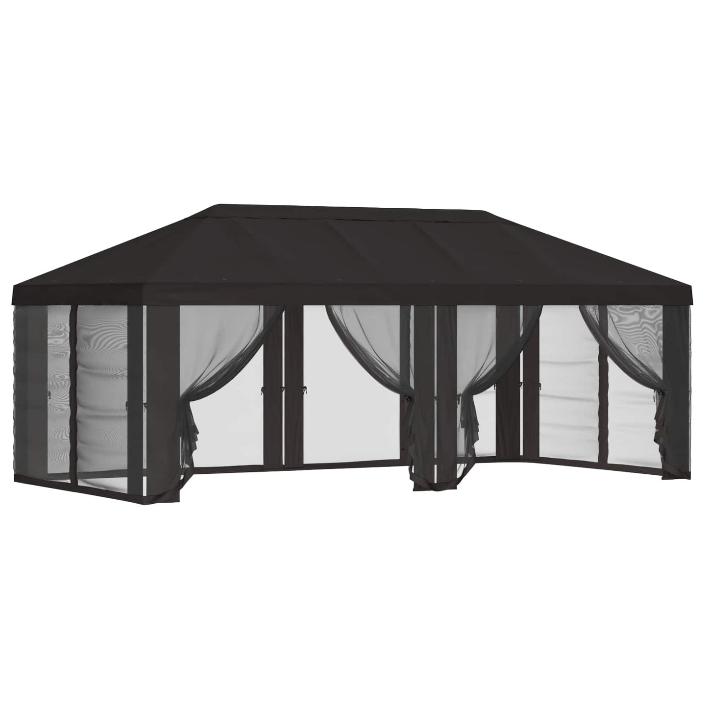 Gazebo Cover med sidevægge 6 x 3 m Antracit Polyester 190