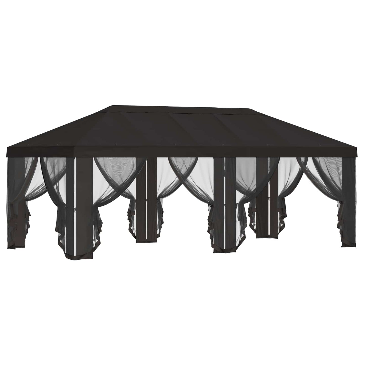 Gazebo Cover med sidevægge 6 x 3 m Antracit Polyester 190