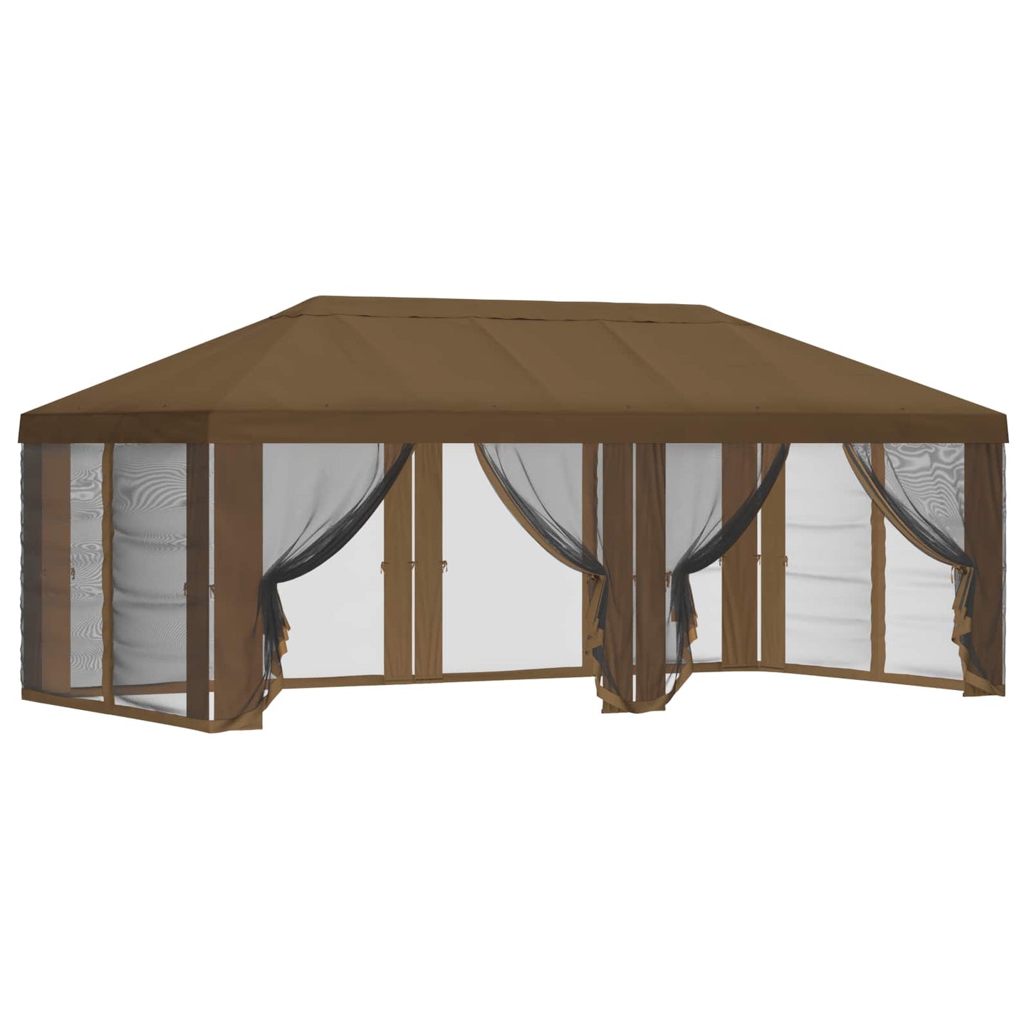 Gazebo Cover med sidevægge 6 x 3 m Gråbrun Polyester 190