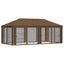Gazebo Cover med sidevægge 6 x 3 m Gråbrun Polyester 190