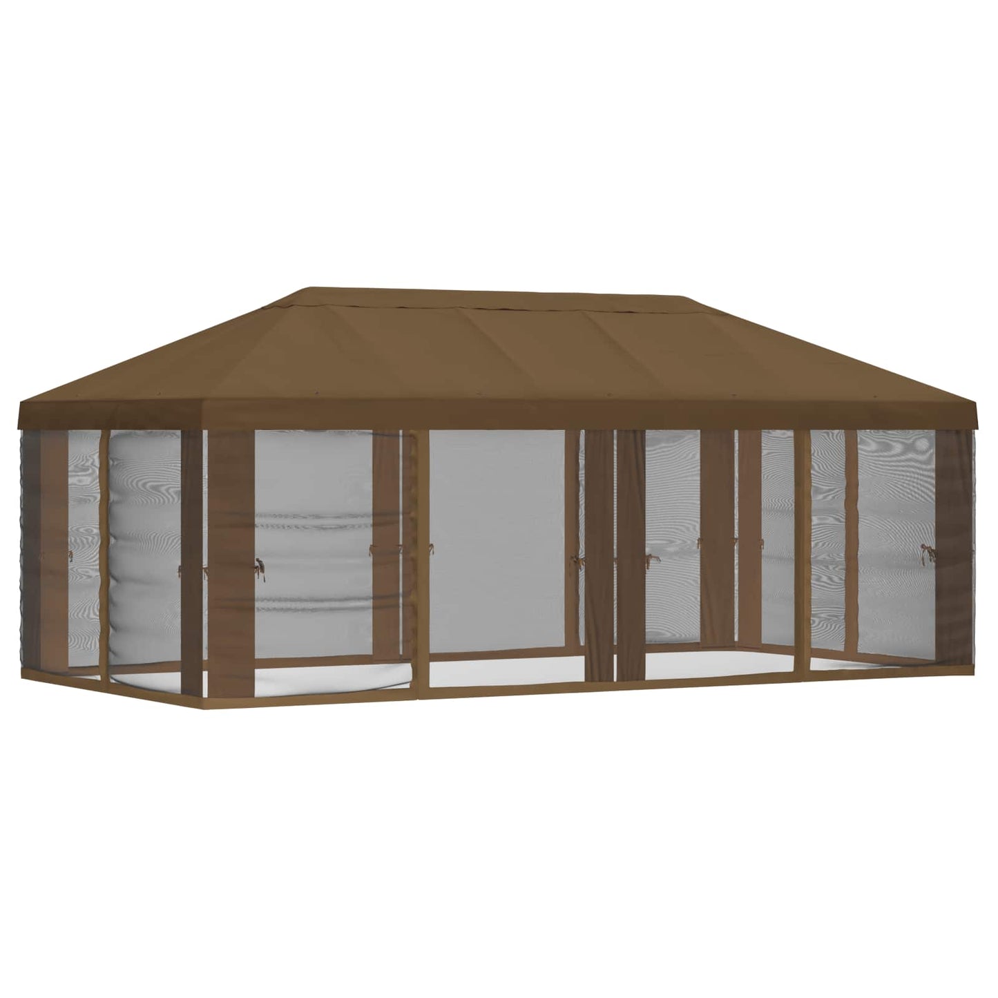 Gazebo Cover med sidevægge 6 x 3 m Gråbrun Polyester 190