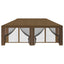 Gazebo Cover med sidevægge 6 x 3 m Gråbrun Polyester 190