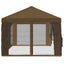 Gazebo Cover med sidevægge 6 x 3 m Gråbrun Polyester 190