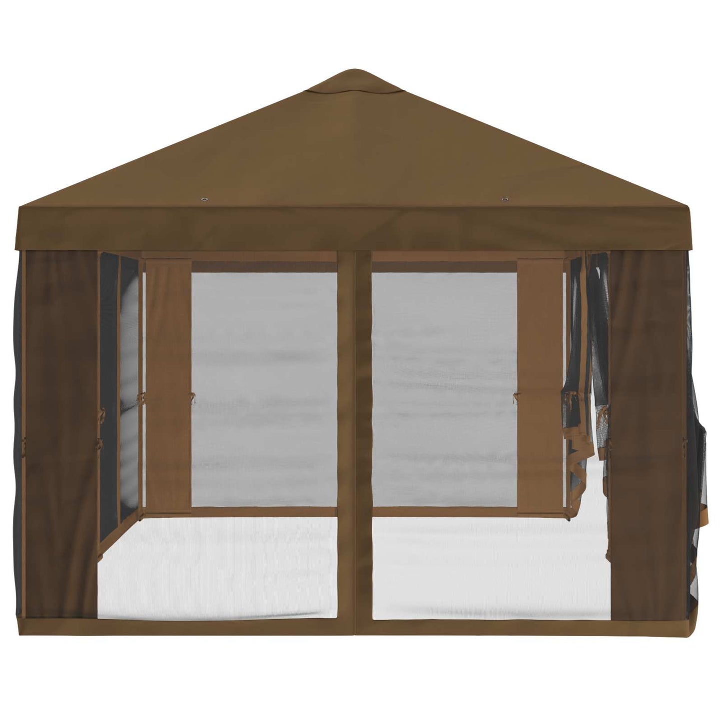 Gazebo Cover med sidevægge 6 x 3 m Gråbrun Polyester 190