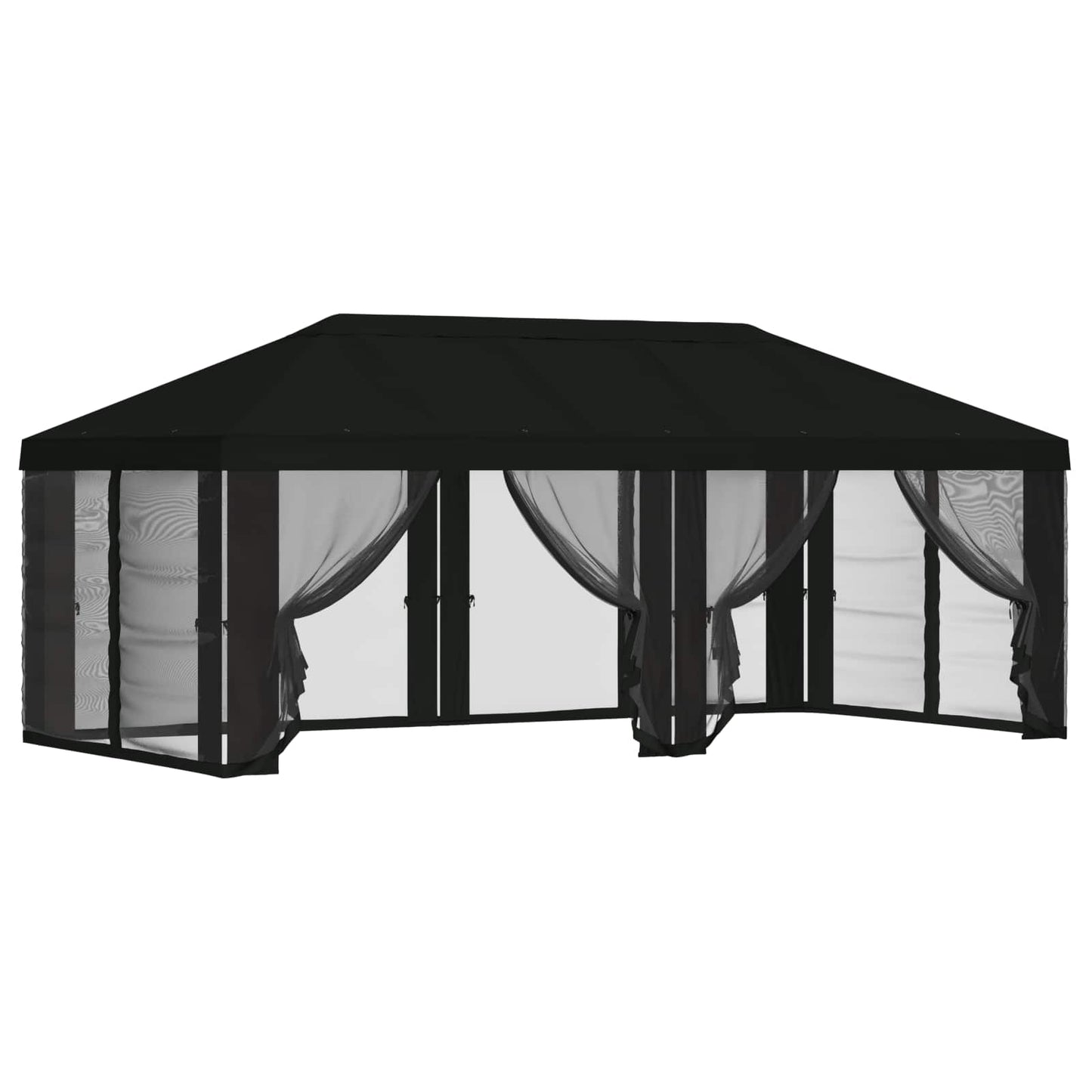 Gazebo Cover med sidevægge 6 x 3 m Sort Polyester 190