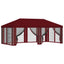 Gazebo Cover med sidevægge 6 x 3 m Bordeaux Polyester 190