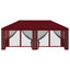 Gazebo Cover med sidevægge 6 x 3 m Bordeaux Polyester 190
