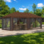Gazebo Cover med sidevægge 6 x 3 m Brun Polyester 190