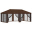 Gazebo Cover med sidevægge 6 x 3 m Brun Polyester 190