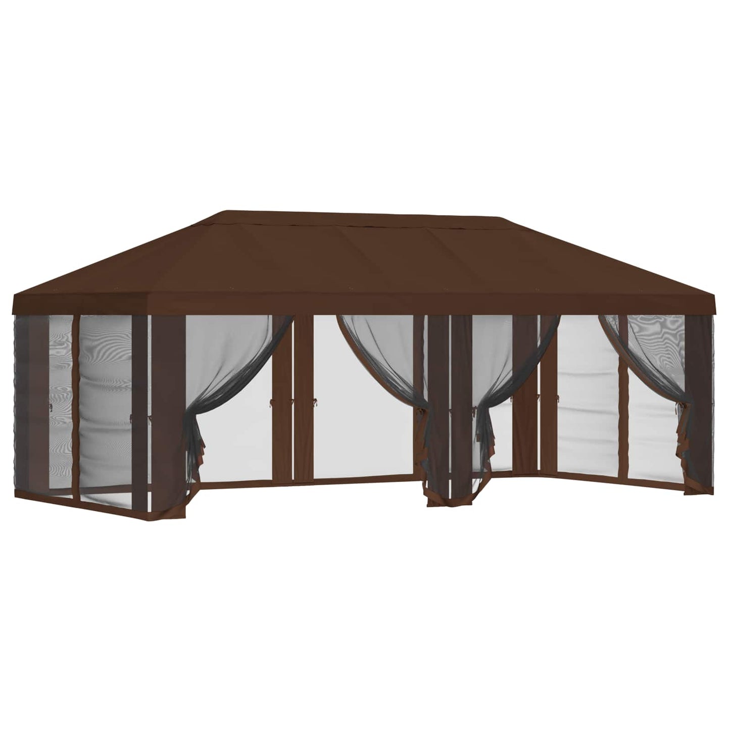 Gazebo Cover med sidevægge 6 x 3 m Brun Polyester 190
