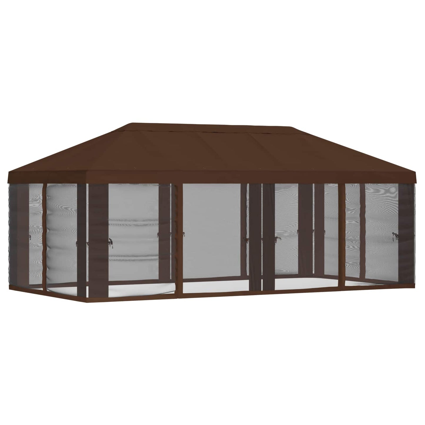 Gazebo Cover med sidevægge 6 x 3 m Brun Polyester 190