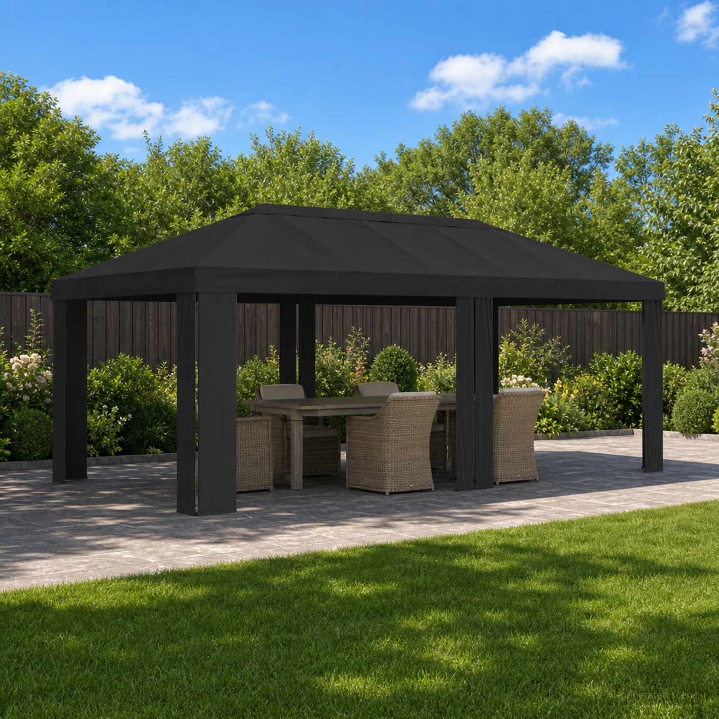 Gazebo Dække 6 x 3 m Antracit Polyester 190 gsm