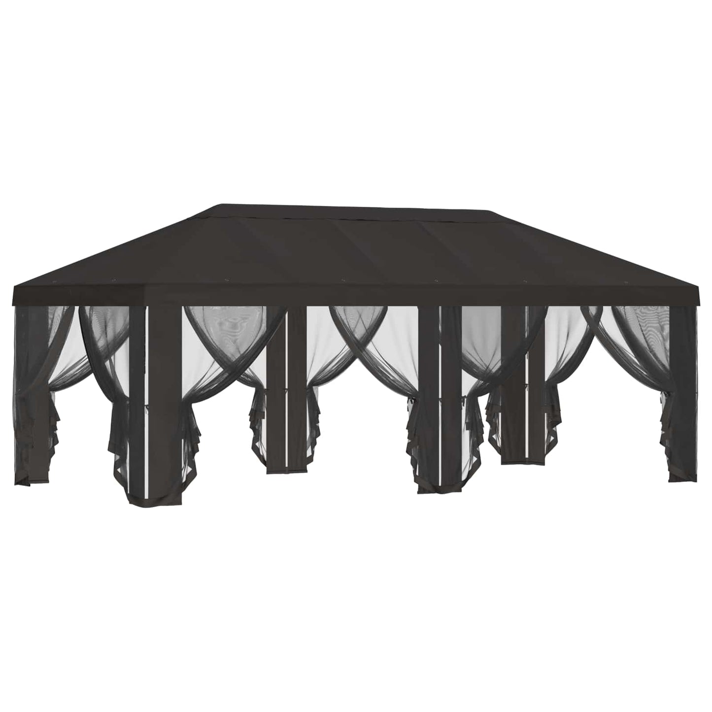 Gazebo Cover med sidevægge Antracit 600,5 x 300,5 cm Polyester