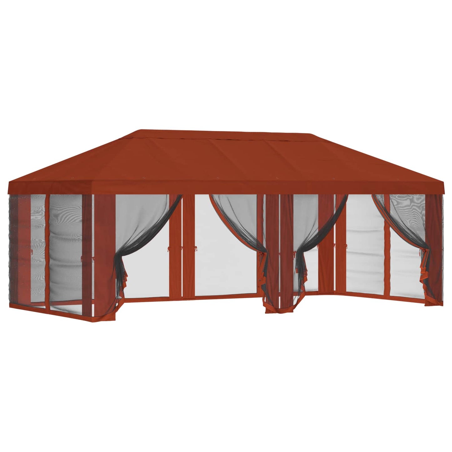 Gazebo Cover med sidevægge Terrakotta 600,5 x 300,5 cm