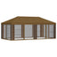 Gazebo Cover med sidevægge Gråbrun 600,5 x 300,5 cm Polyester