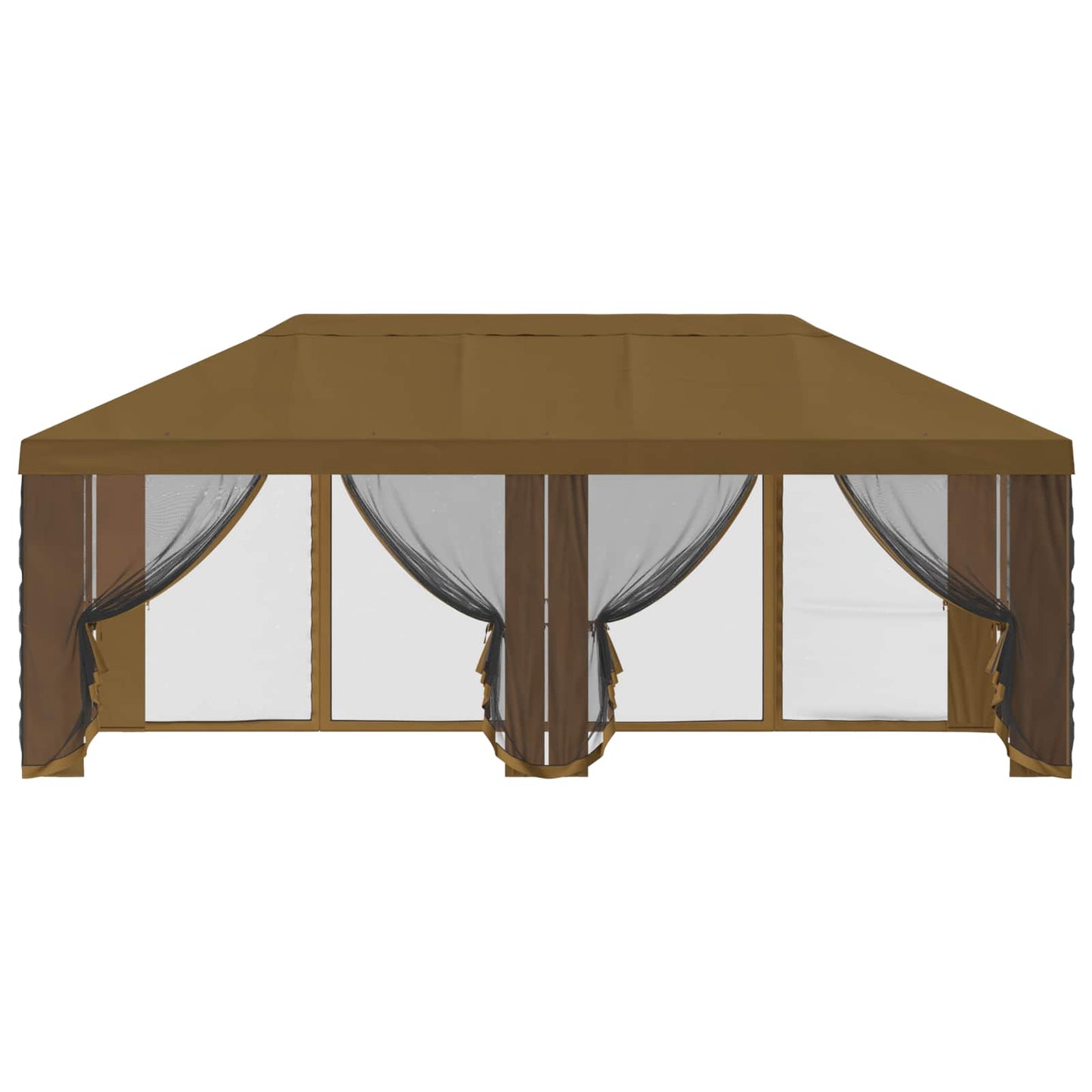 Gazebo Cover med sidevægge Gråbrun 600,5 x 300,5 cm Polyester