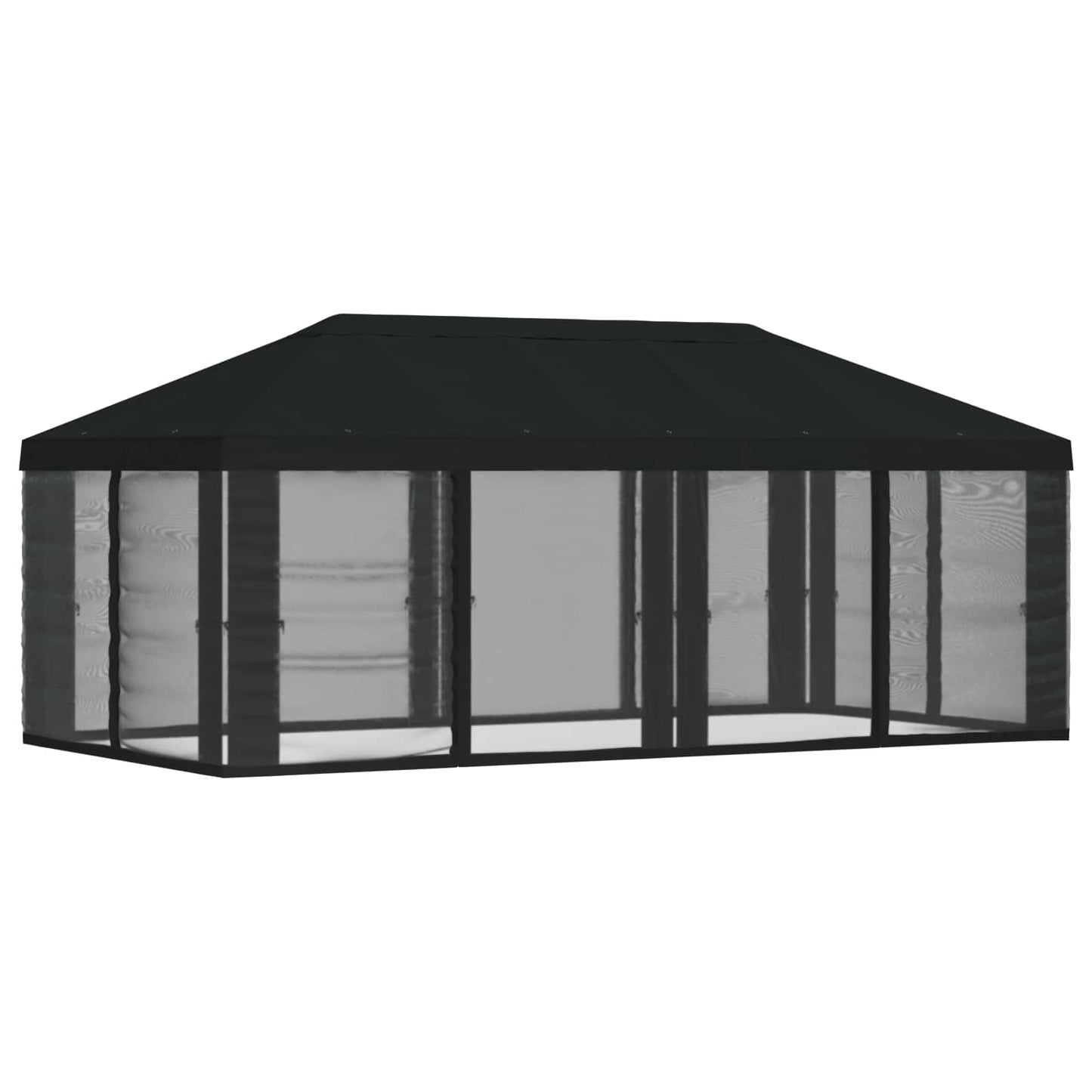 Gazebo Cover med sidevægge Sort 600,5 x 300,5 cm Polyester