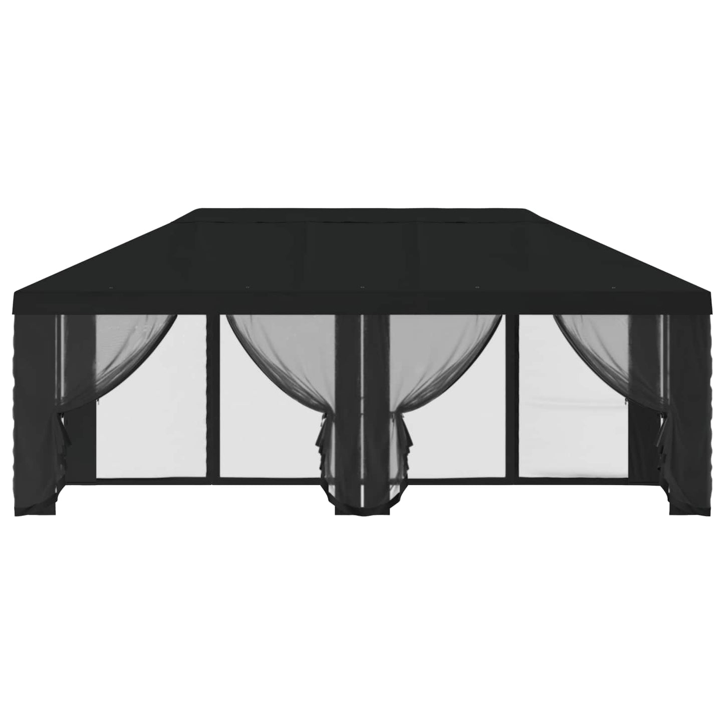 Gazebo Cover med sidevægge Sort 600,5 x 300,5 cm Polyester