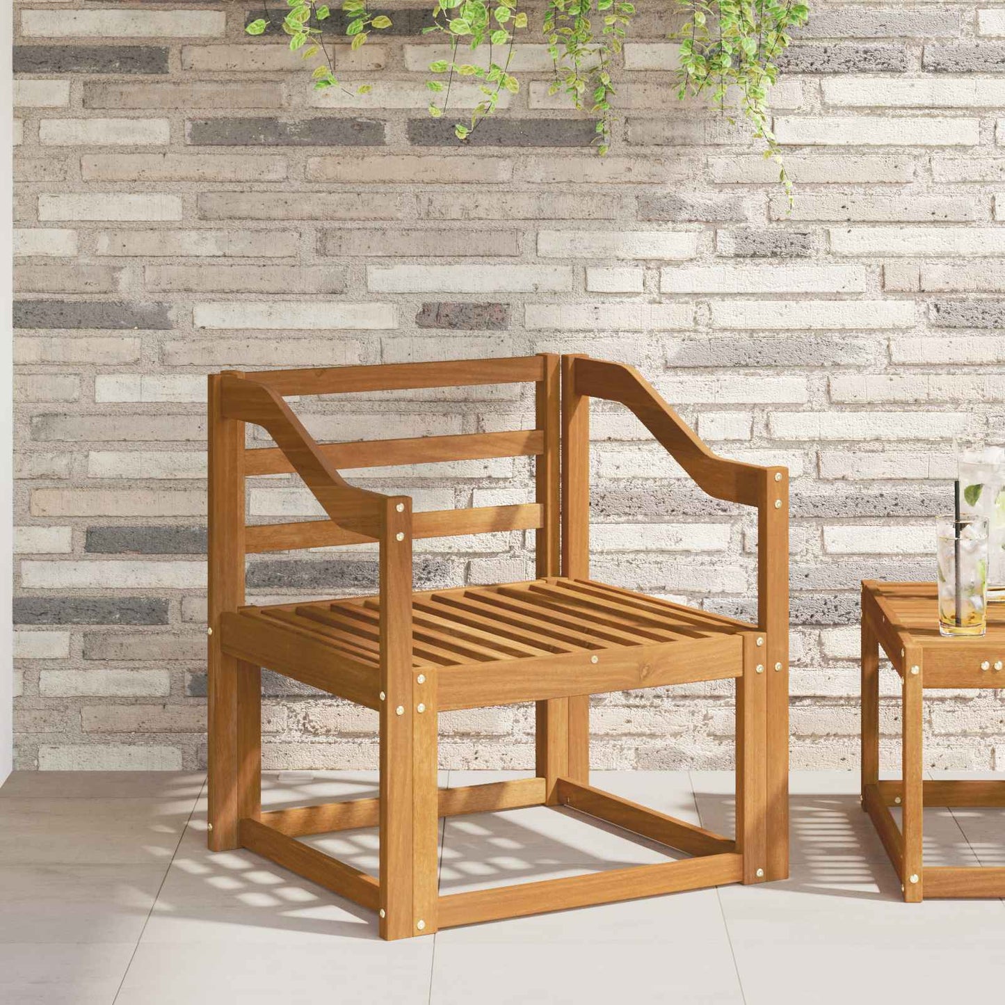 Armlæn 2 pcs Naturfarvet 59 x 4 x 73 cm Massivt Akacietræ