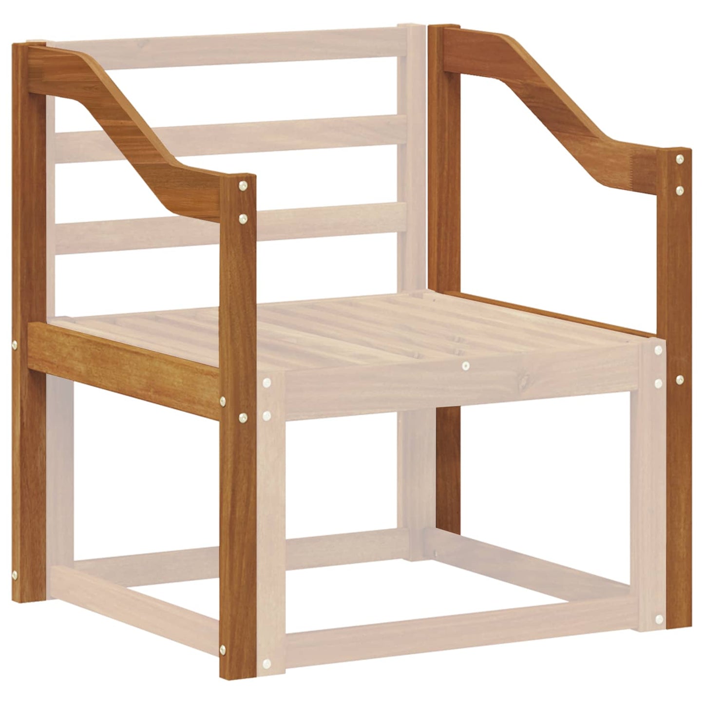 Armlæn 2 pcs Naturfarvet 59 x 4 x 73 cm Massivt Akacietræ