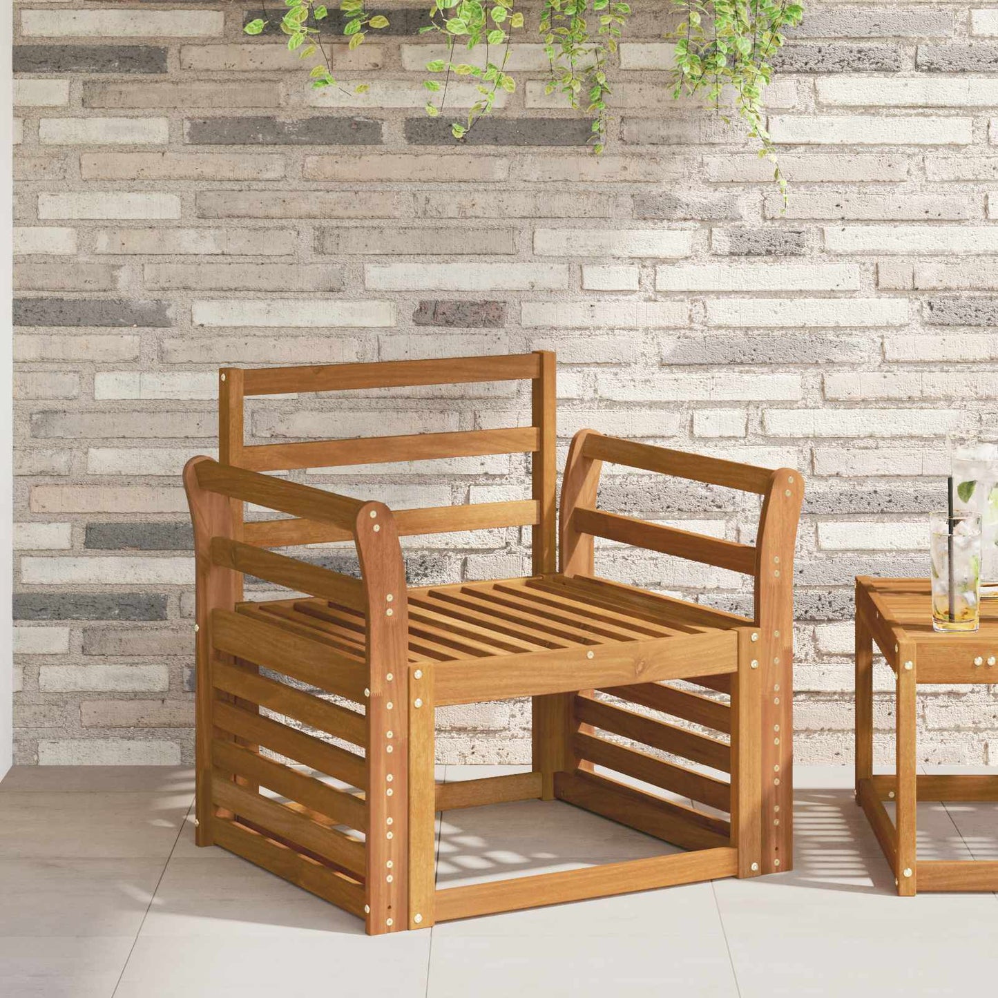 Armlæn 2 pcs Naturfarvet 58,5 x 8 x 60 cm Massivt Akacietræ