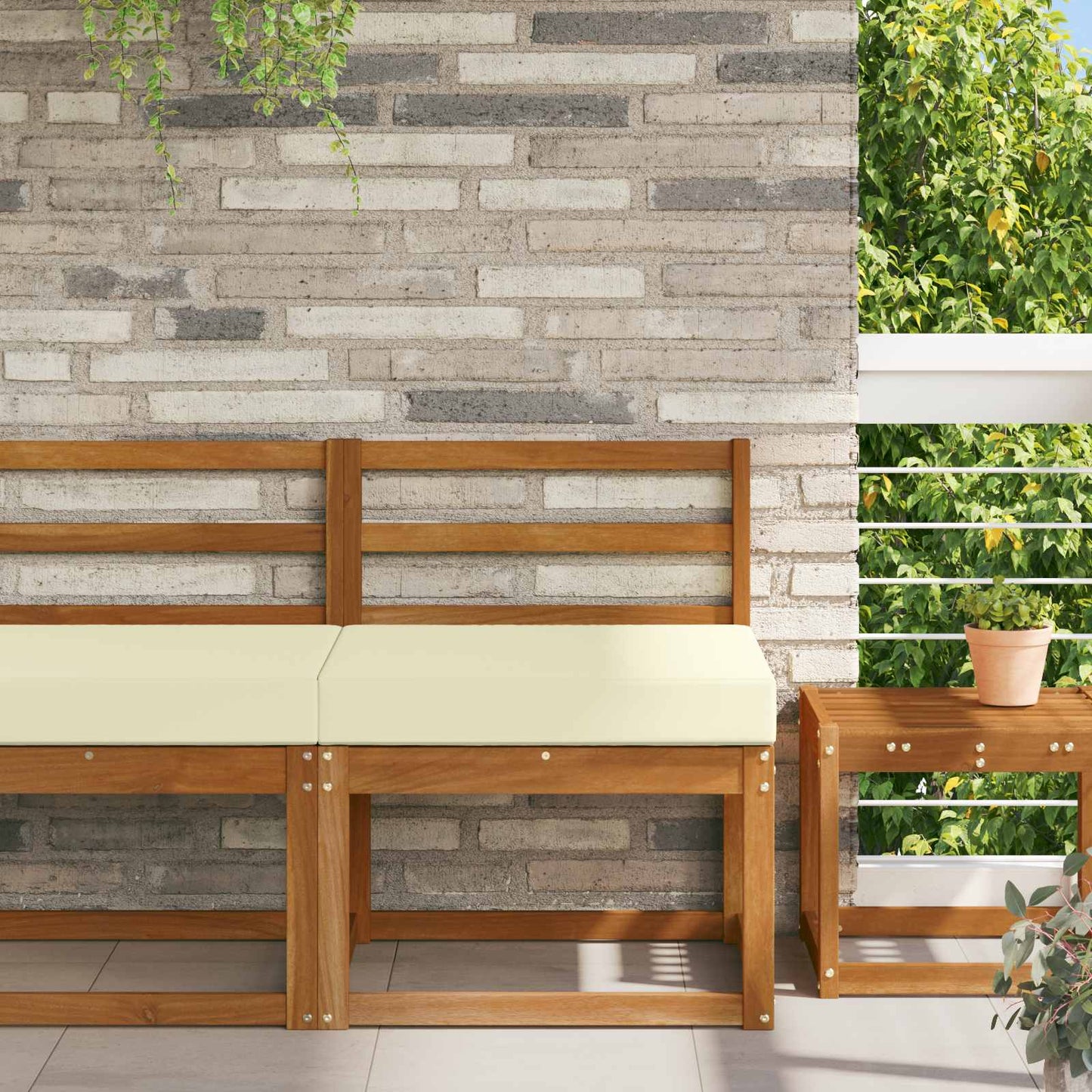 Udendørs Sofa Pude Creme 60 x 60 x 8 cm Polyester