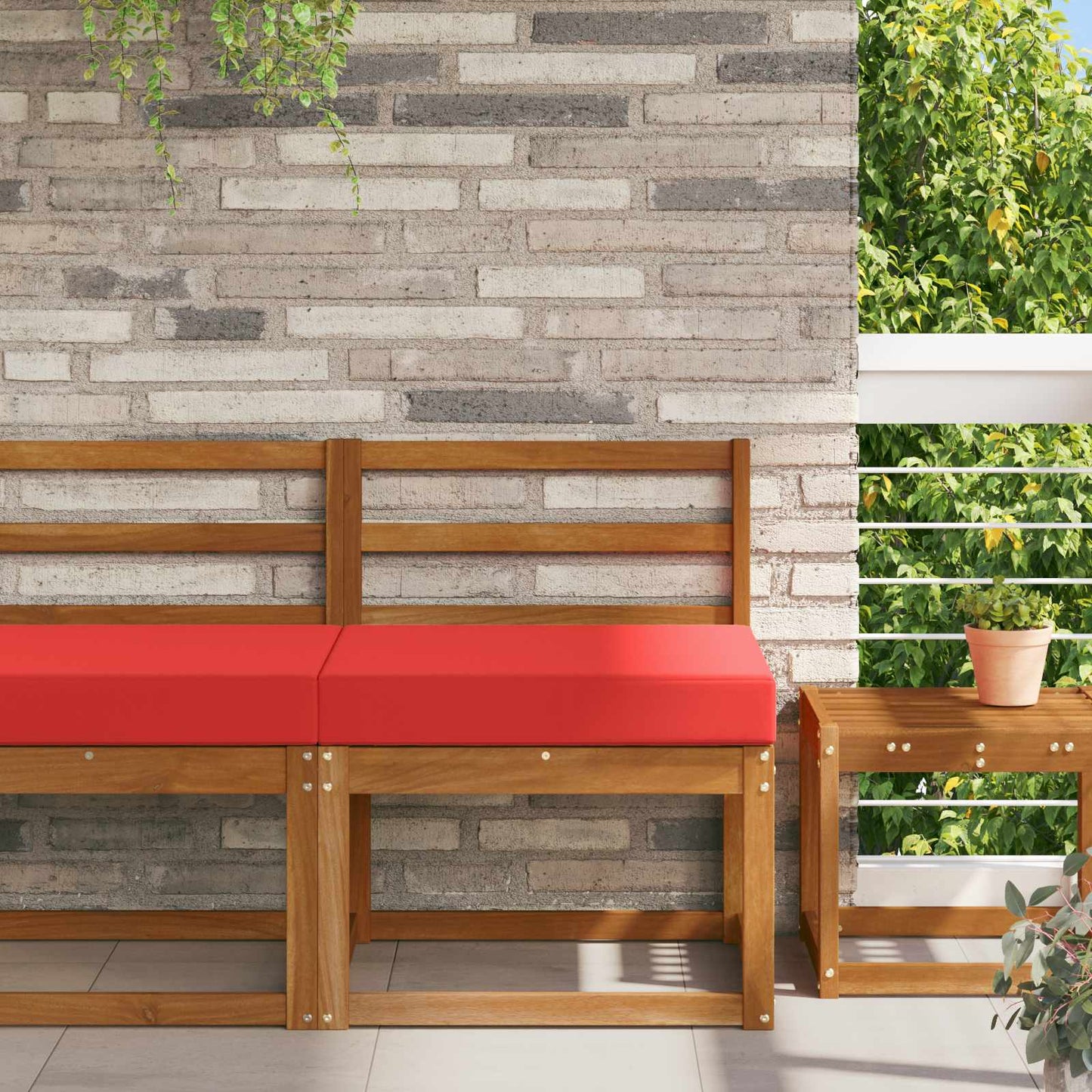 Udendørs Sofa Pude Rød 60 x 60 x 8 cm Polyester