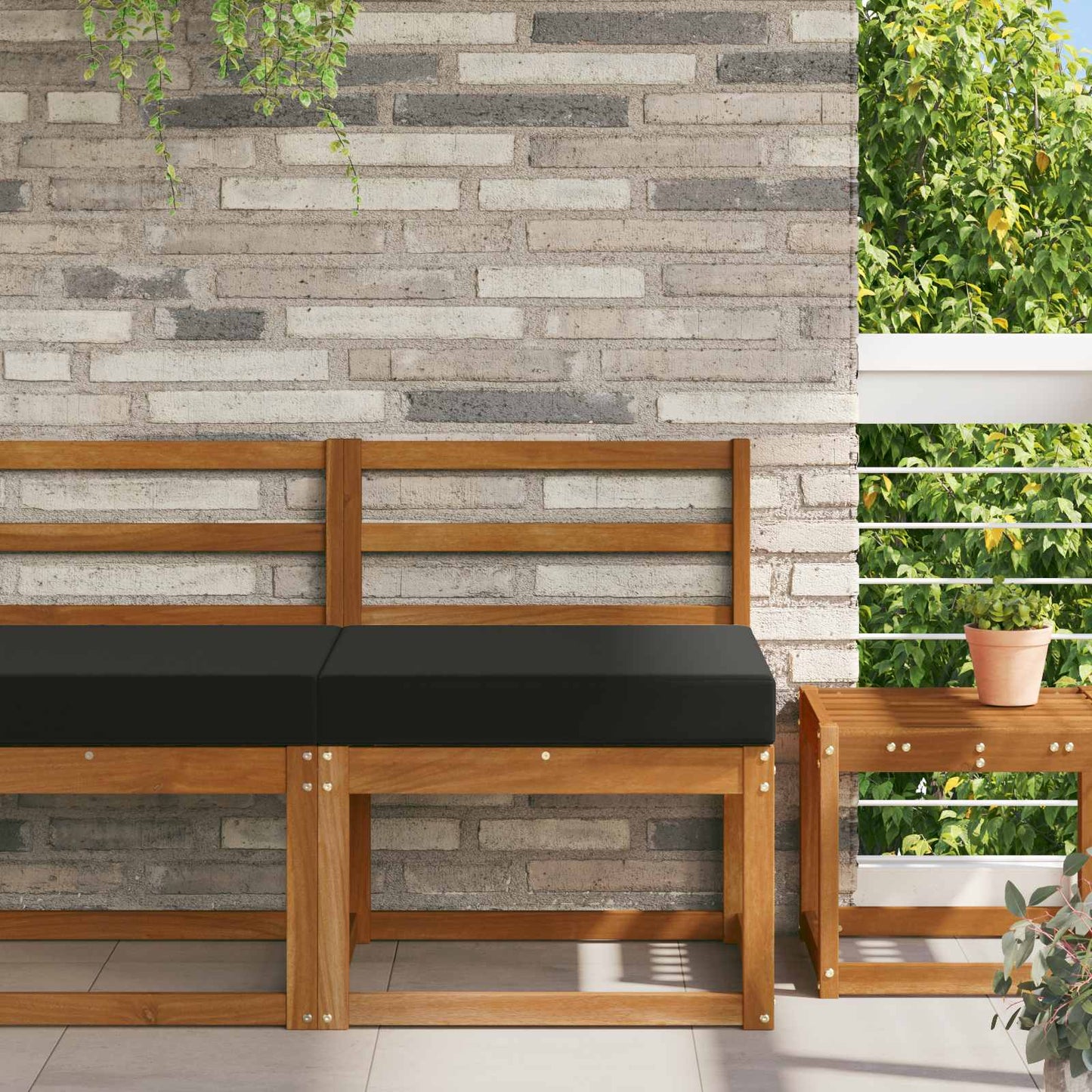 Udendørs Sofa Pude Sort 60 x 60 x 8 cm Polyester