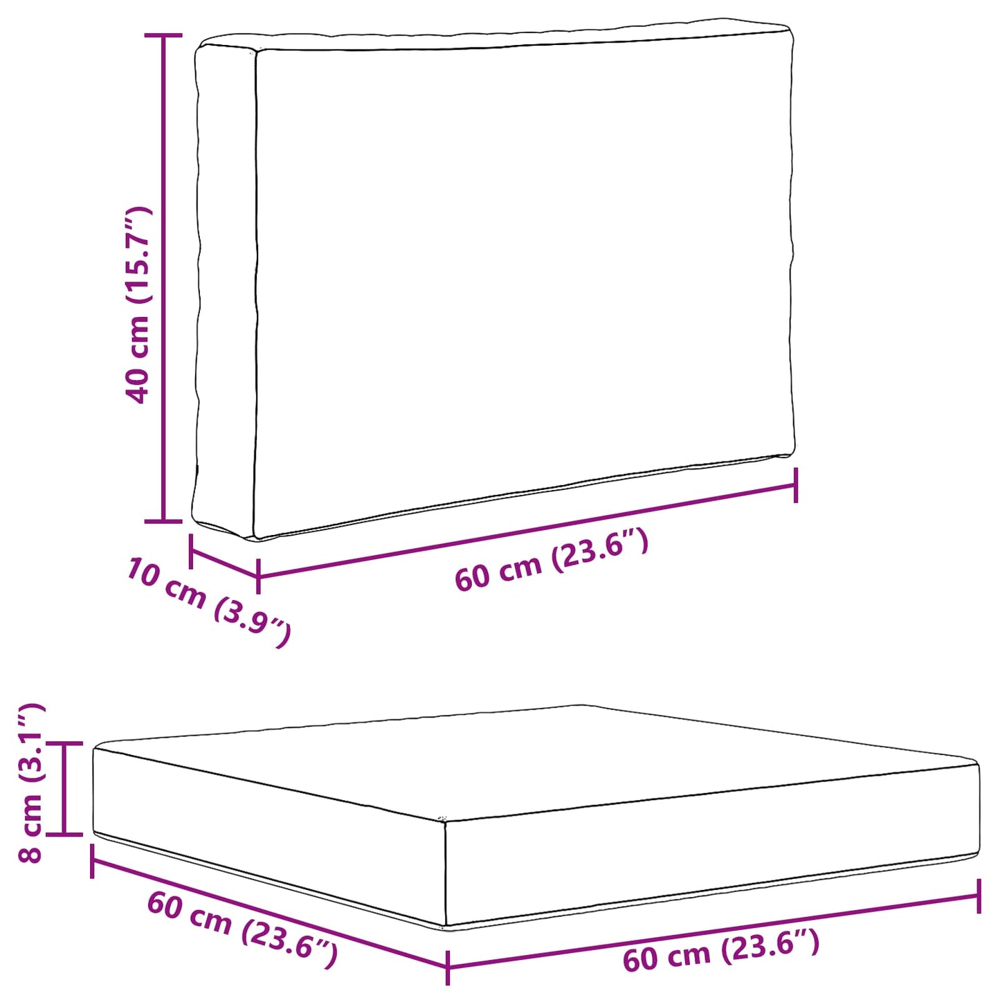 Udendørs Sofa Pude 2 pcs Antracit Polyester