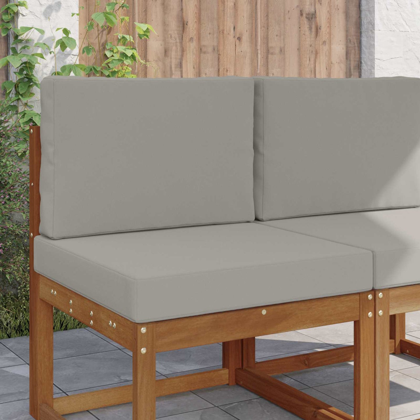 Udendørs Sofa Pude 2 pcs Grå Polyester